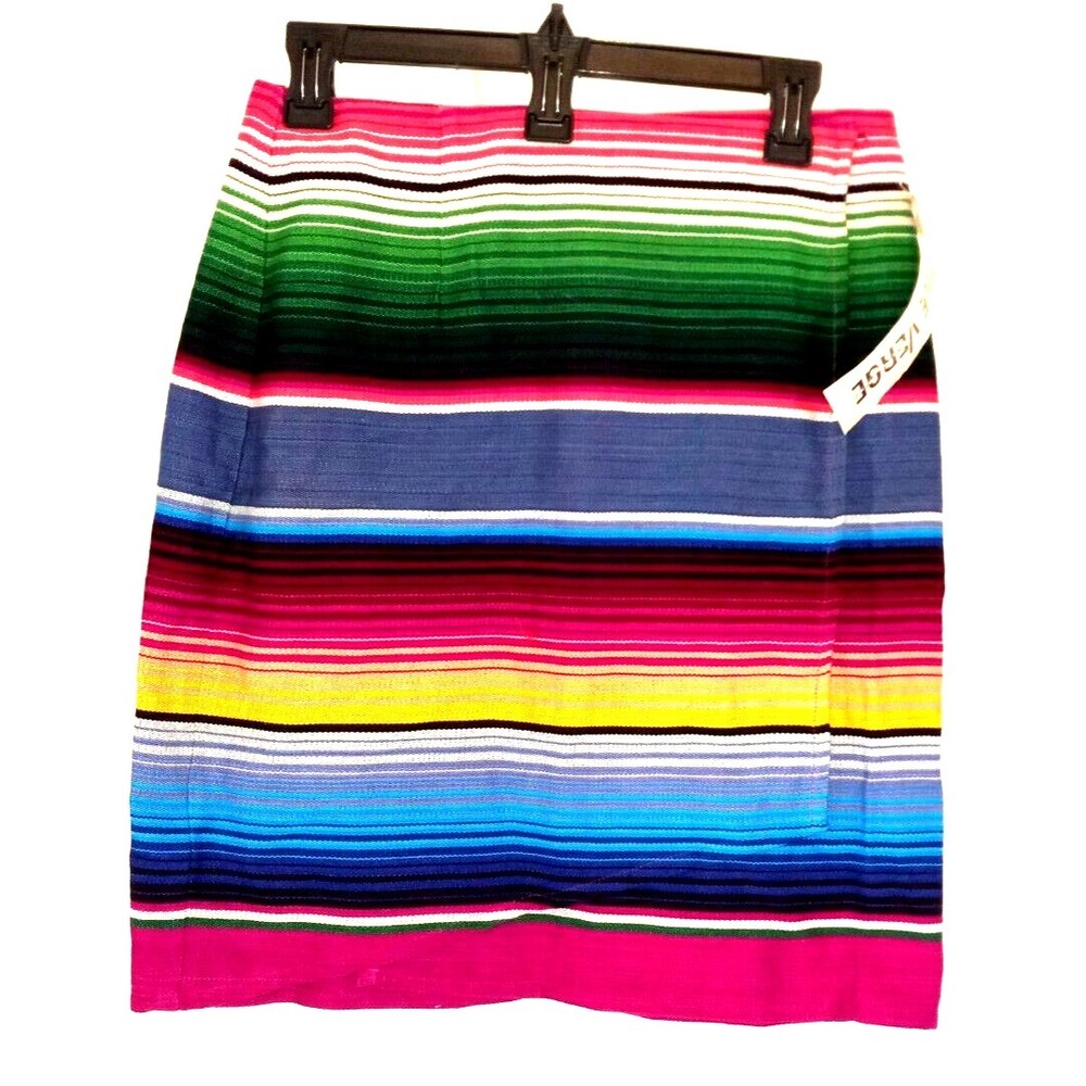 Vintage On the Verge Boho Striped Wrap Skirt Size 8 New with Tags MADE IN USA